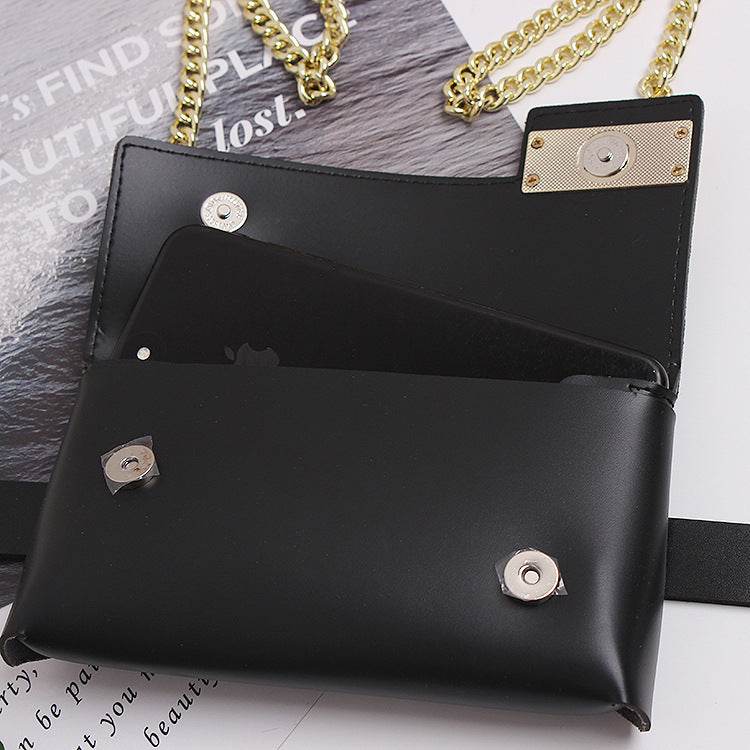 New Retro Metal Geometric Waist Bag - Stylish PU Fabric Accessory - Buy Center