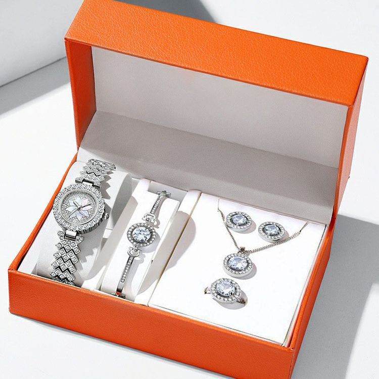 Buy Center Women's Waterproof Alloy Watch Set - Five-Piece Fashion Jewelry - Buy Center