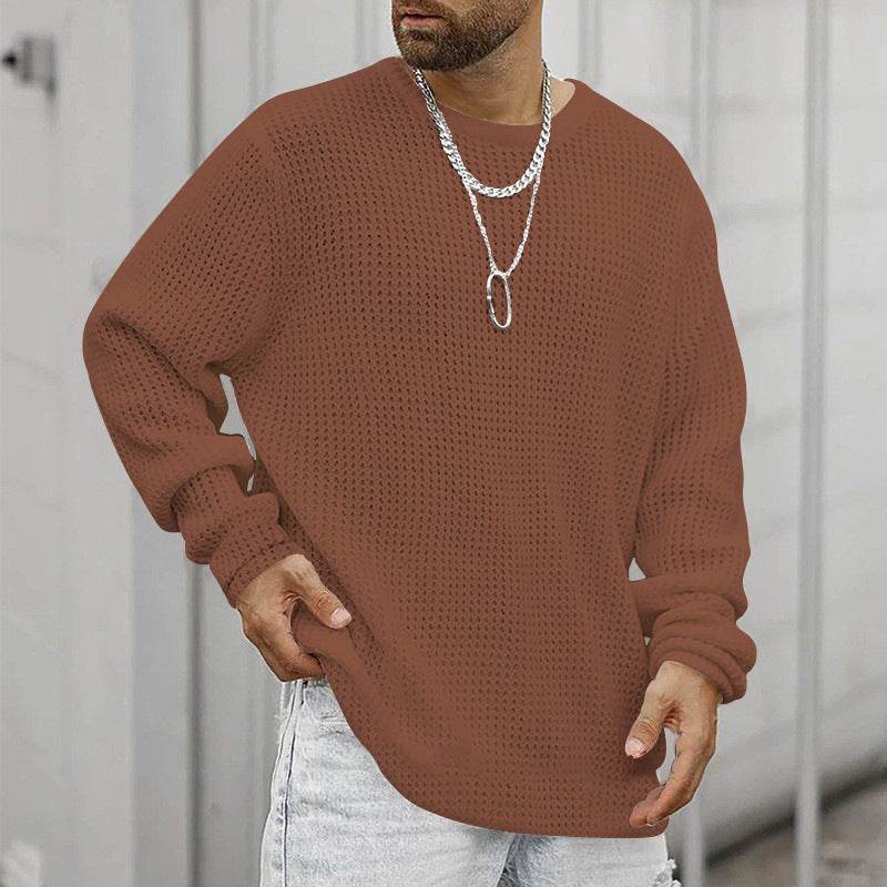 Casual Men's Long Sleeve Crew Neck Top - Loose Fit & Modern Style - Buy Center