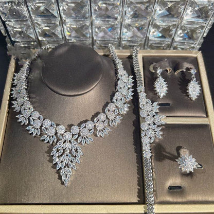 Buy Center Zircon Pendant Necklace Set - Elegant Jewelry for Banquets - Buy Center