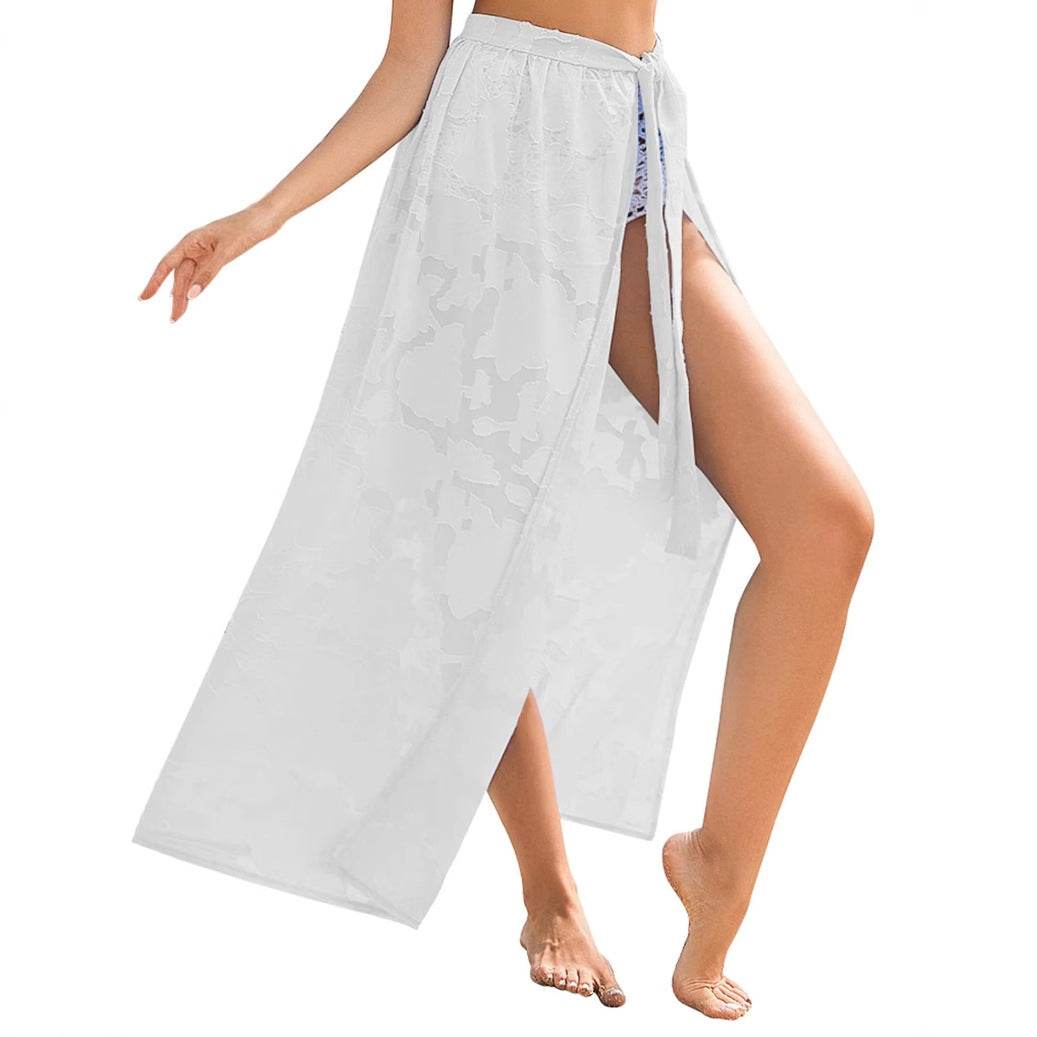 Elegant Transparent Floral Swimsuit Overskirt - Lightweight Beachwear for Summer - Buy Center