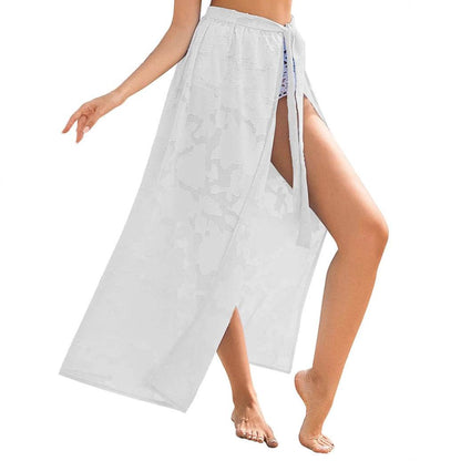 Elegant Transparent Floral Swimsuit Overskirt - Lightweight Beachwear for Summer - Buy Center