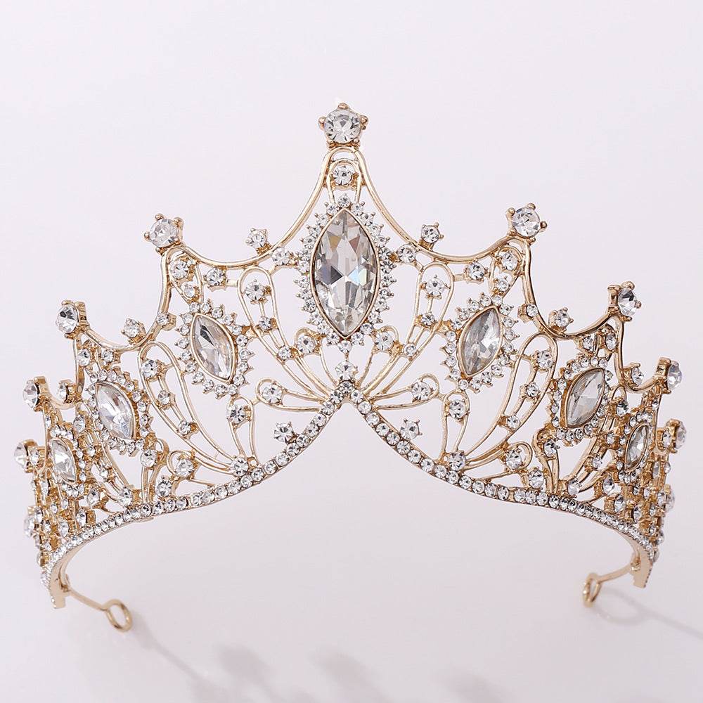 Classic Vintage Black Baroque Bridal Tiara - Elegant Alloy Wedding Crown - Buy Center