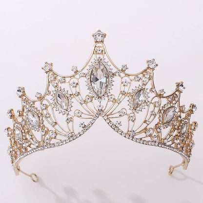 Classic Vintage Black Baroque Bridal Tiara - Elegant Alloy Wedding Crown - Buy Center