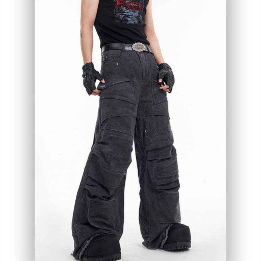 Heavy Industry Pleated Jeans - Vintage Style for Modern Men, Sizes S-XL