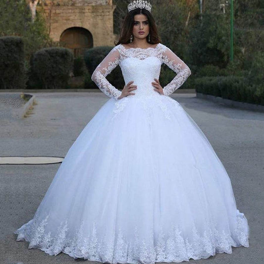 Vintage Lace Applique Wedding Dress - Elegant Gown for Unforgettable Moments - Buy Center