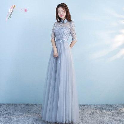 Elegant Long Blue Bridesmaid Dress - Customizable Styles & Sizes Available - Buy Center
