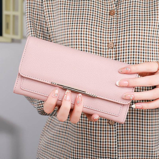 New Ladies' Tri-fold Purse - Ultra-Light PU Wallet in Stylish Colors - Buy Center