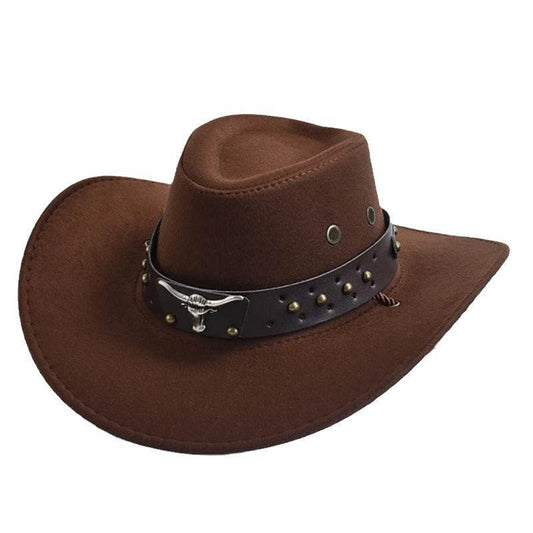 Retro Artificial Suede Cowboy Hat - Adjustable Sunshade for Outdoor Style - Buy Center