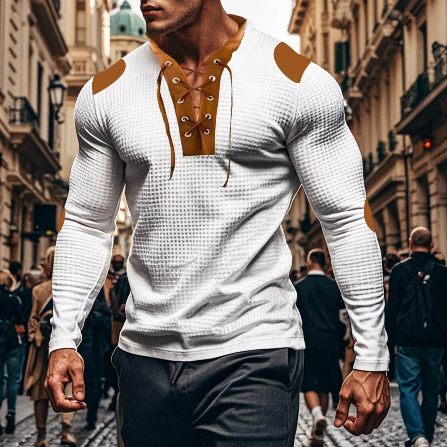 Buycenter Waffle Pullover - Multicolor Long Sleeve Sports Top for All Sizes - Buy Center