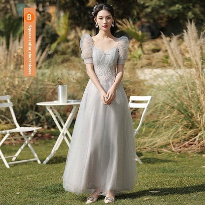 Sisters Gray Slim Fit Dress - Elegant Bridesmaid & Girlfriend Style 2025 - Buy Center