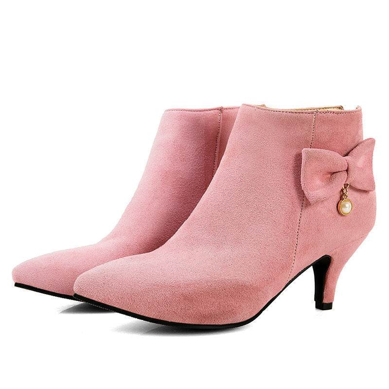 Buycenter Women's Pointed Toe Stiletto Martin Boots - Stylish Autumn Trend - Buy Center