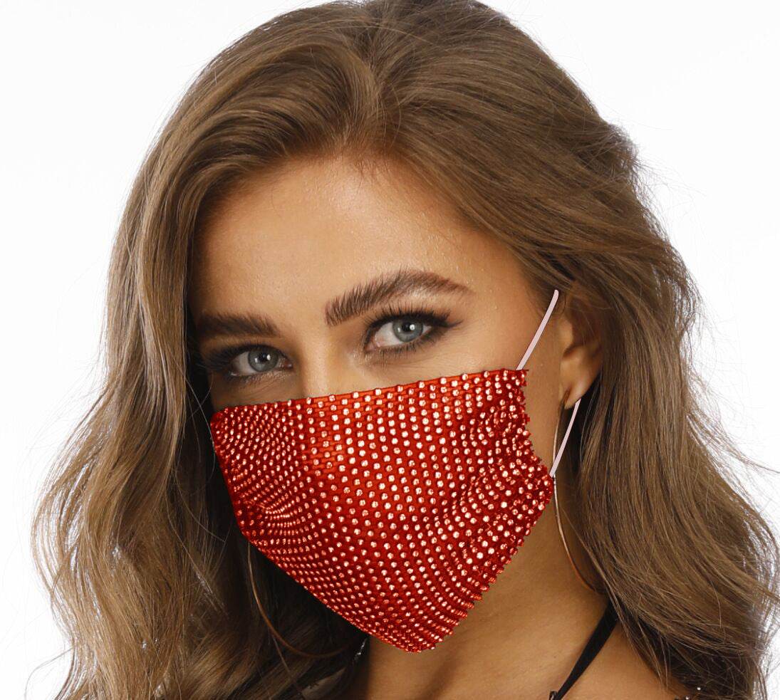 Stylish Fishnet Rhinestone Face Mask - Modern Trendy Design for All - Buy Center