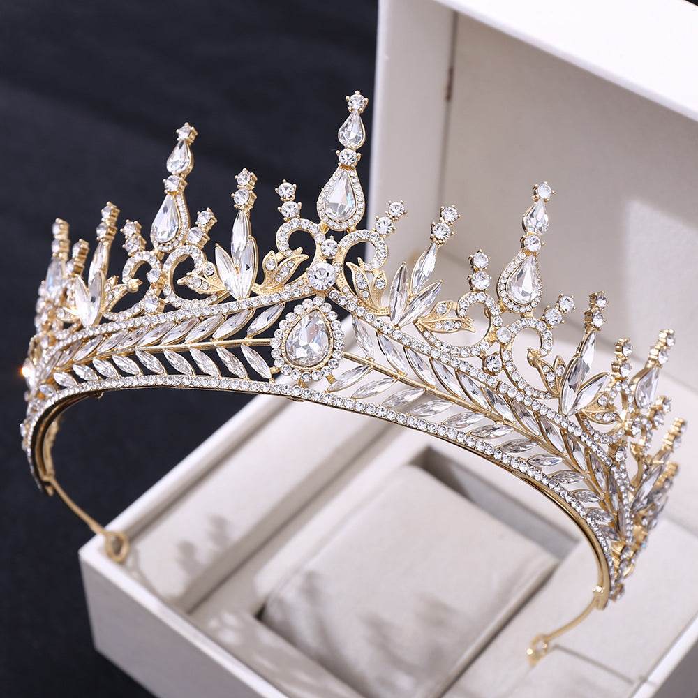 Elegant Crystal Baroque Crown Hair Hoop Set - Perfect for Weddings & Events - Buy Center