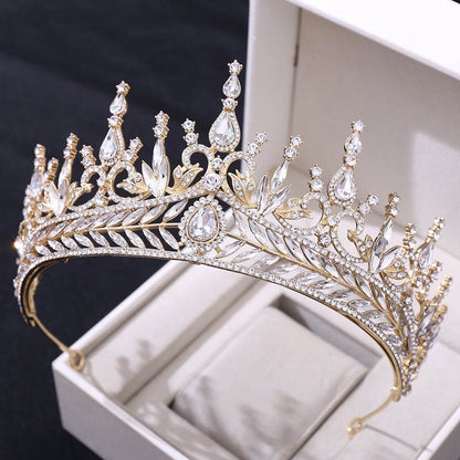 Elegant Crystal Baroque Crown Hair Hoop Set - Perfect for Weddings & Events - Buy Center