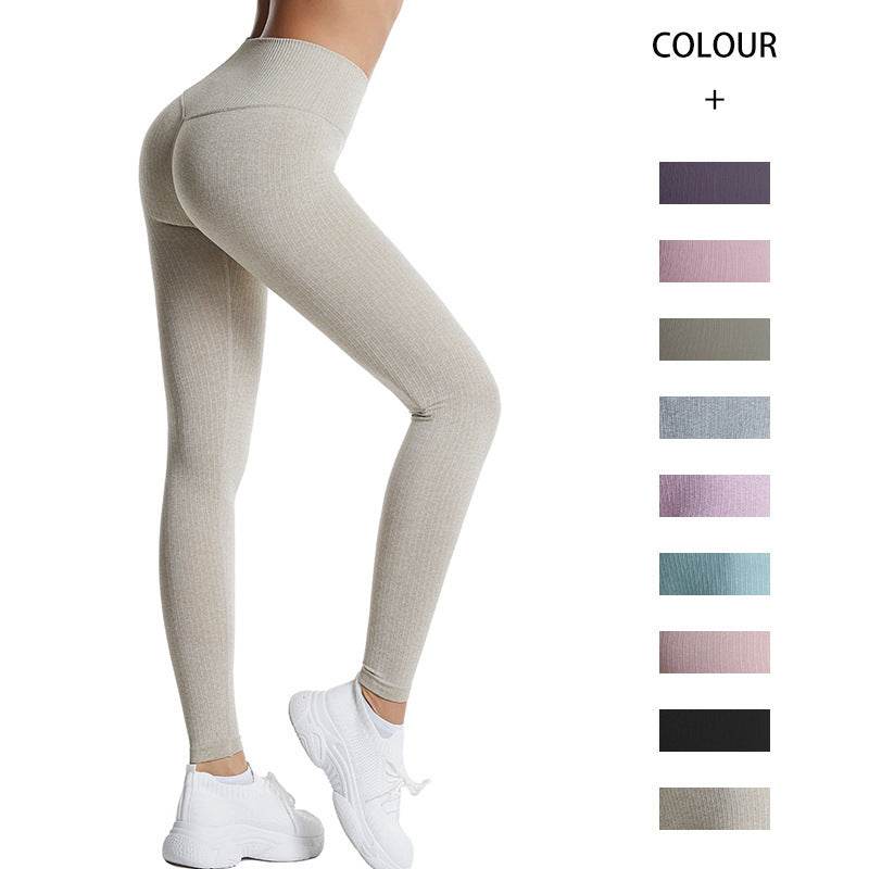 Buycenter High Waisted Plus Size Gym Pants - Solid Color, Seamless Fit - Buy Center