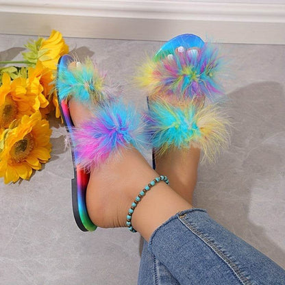 Buycenter Plus Size Plush Flat Slippers for Women - Lightweight & Stylish - Buy Center
