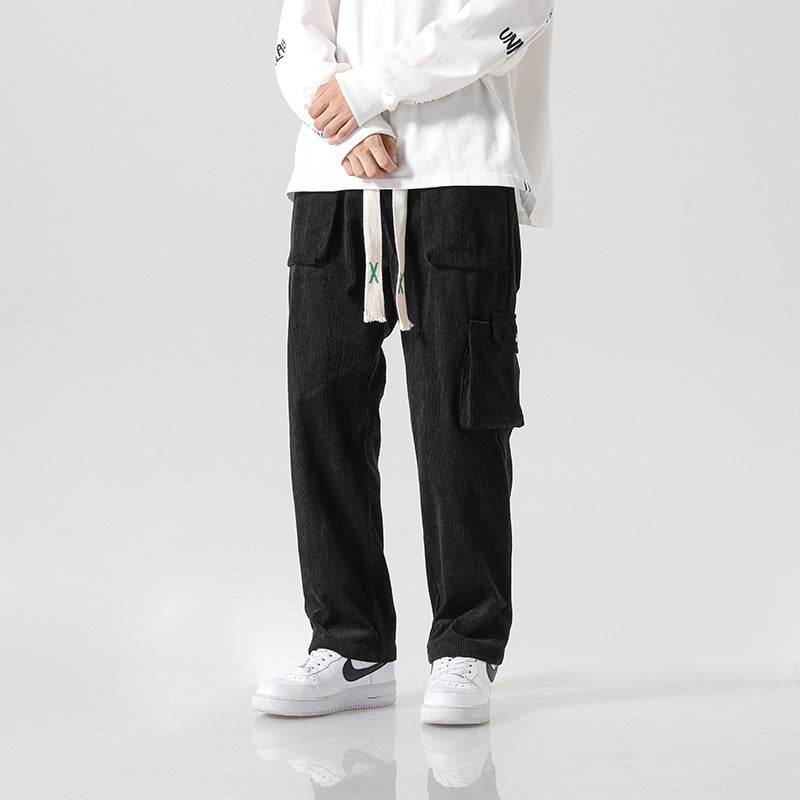 Men's Loose Cargo Pants - Multi-Pocket Casual Style in Black, Green, Grey - Buy Center