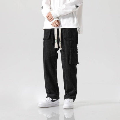 Men's Loose Cargo Pants - Multi-Pocket Casual Style in Black, Green, Grey - Buy Center