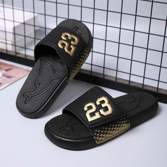 Men's Summer Flip-Flops - Non-Slip Casual Sandals in Black & White - Buy Center
