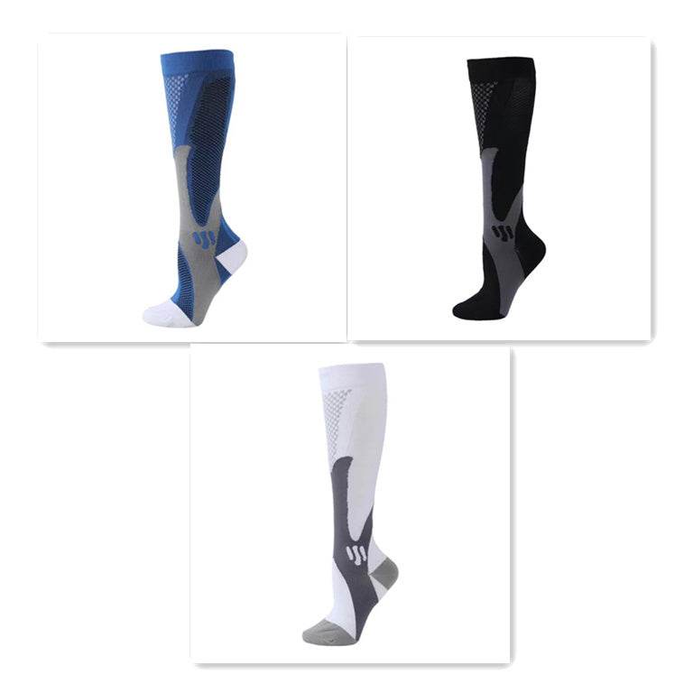 Compression Long Tube Sports Socks - Elastic & Durable, 3 Pairs for Athletes - Buy Center