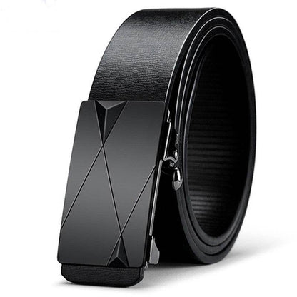 Men's Automatic Buckle Belt - Trendy Two-Layer Cowhide for Casual Style - Buy Center