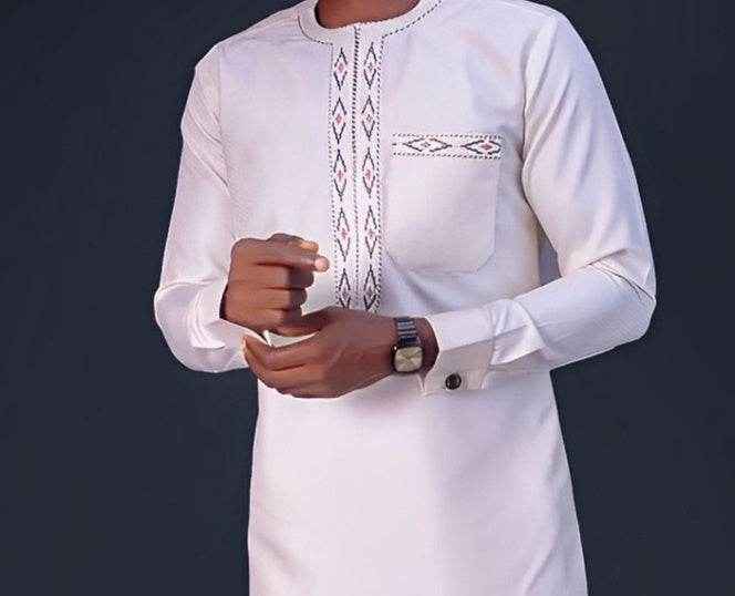 Elegant African Men's Ethnic Suit - High-Quality Embroidery Design 2025