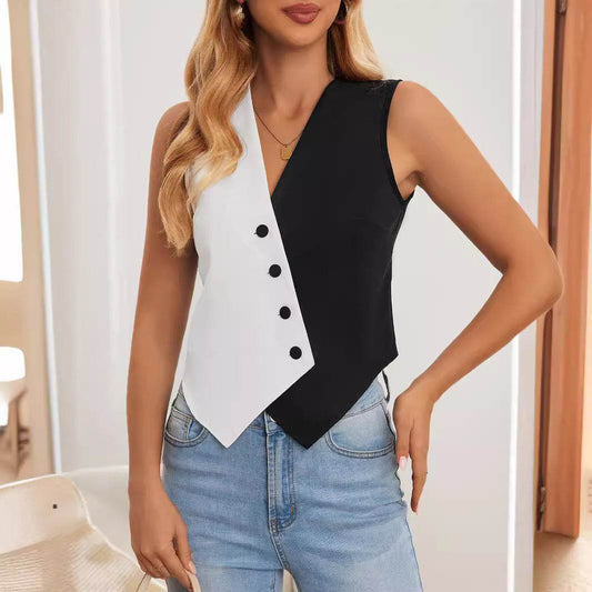 V-Neck Short Suit Waistcoat Vest - Slim Fit Stylish Pullover for All - Buy Center