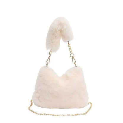 Stylish Square Plush Chain Bag - Soft Shoulder Bag for Urban Fashion - Buy Center