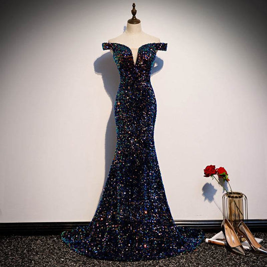 Buycenter Navy Fishtail Sequins Skirt - Elegant Evening Dress for Every Occasion - Buy Center