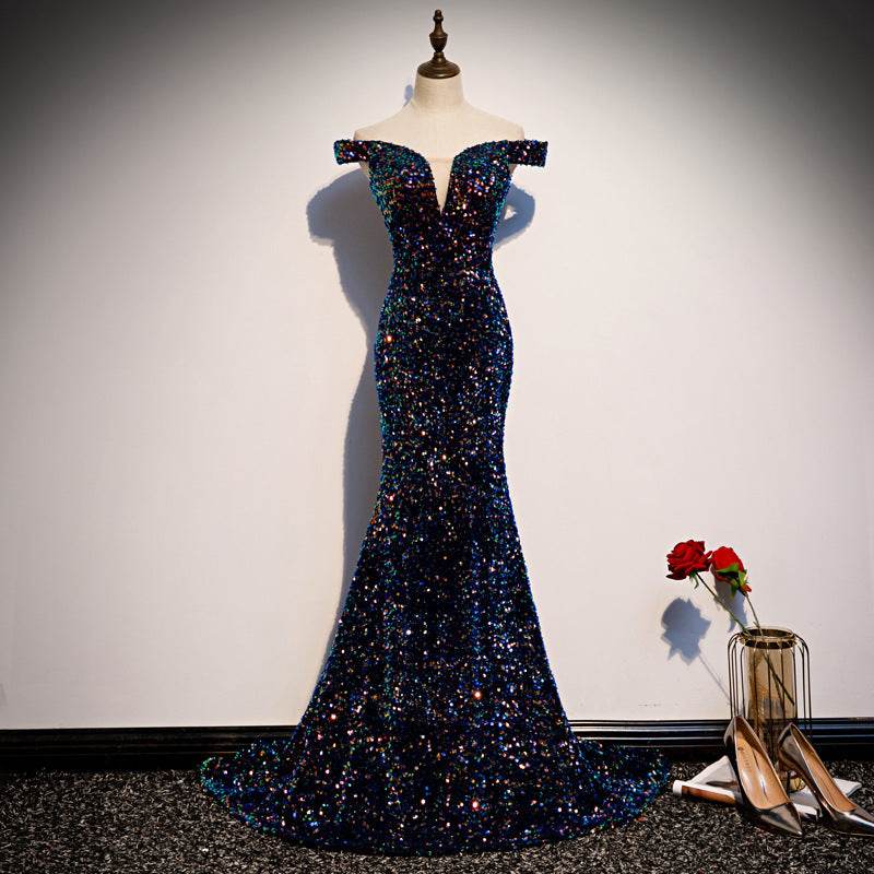 Buycenter Navy Fishtail Sequins Skirt - Elegant Evening Dress for Every Occasion - Buy Center
