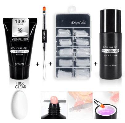 Venalisa Poly Nail Gel Kit - Flawless Nail Extensions at Home or Salon - Buy Center