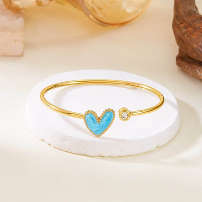 Buy Center Hollow Drop Heart Bracelet with Diamond - Elegant Design - Buy Center