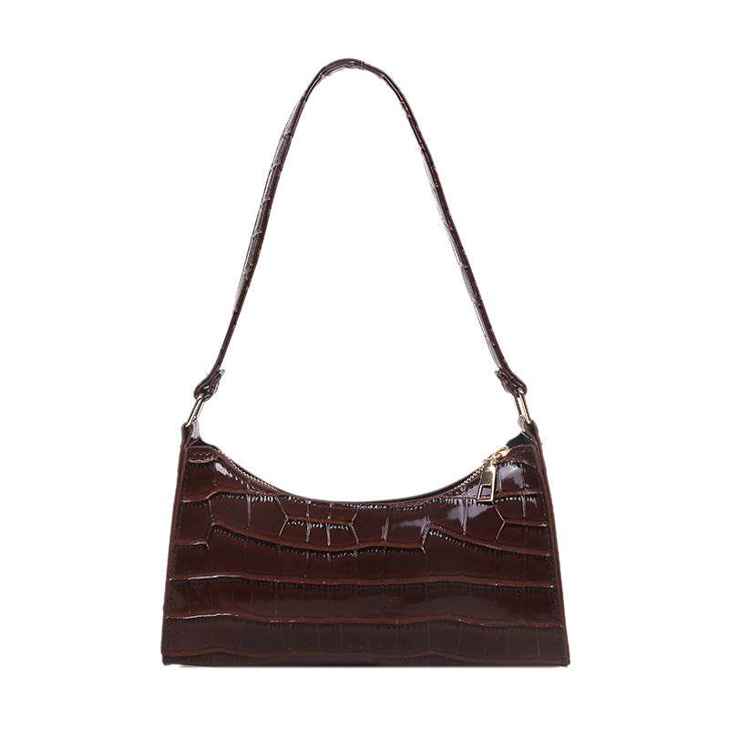 Buycenter Candy Color Shoulder Bag - Embossed Stone Pattern, Soft PU - Buy Center