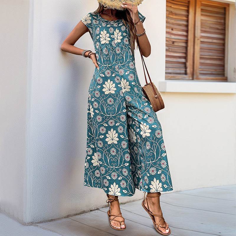 Buycenter Wide Leg Jumpsuit - Elegant Printed Romper for Stylish Looks - Buy Center