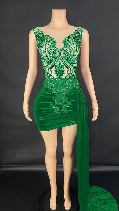 Summer Luxury Evening Dress - Elegant A-Line Cocktail Dress for Women - Buy Center