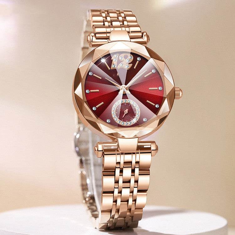 Buycenter Women's Quartz Dress Watch - Multi-pronged Gradient with Diamonds - Buy Center