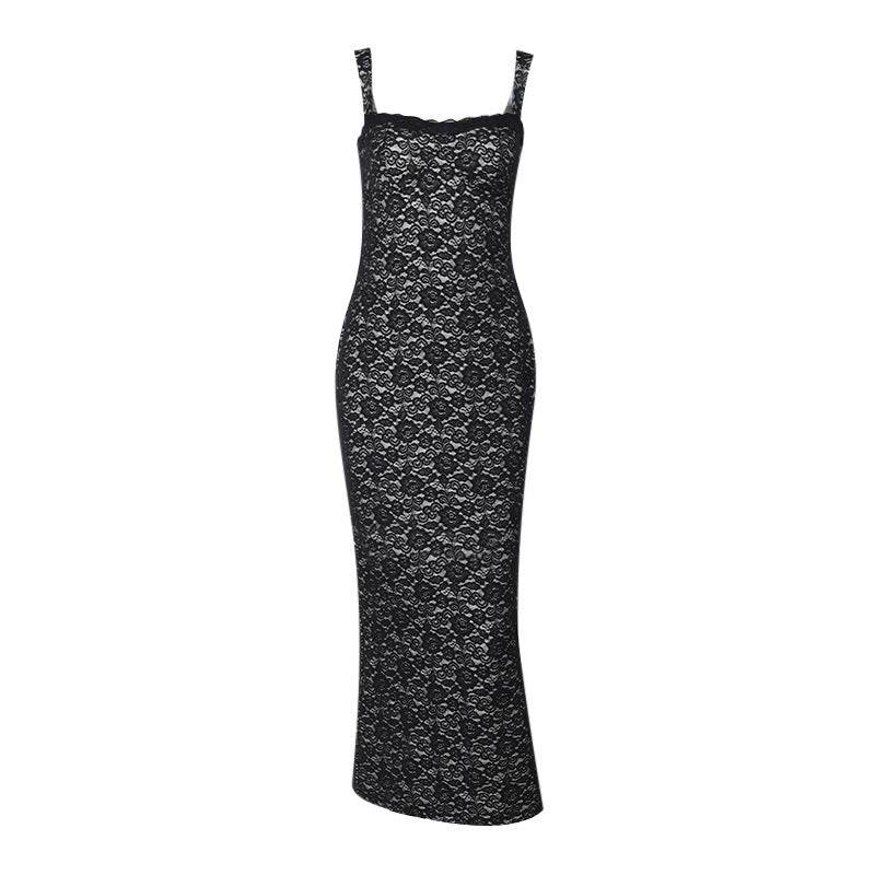 Elegant Autumn Lace Dress for Women - Slim Fit Long Skirt Style - Buy Center
