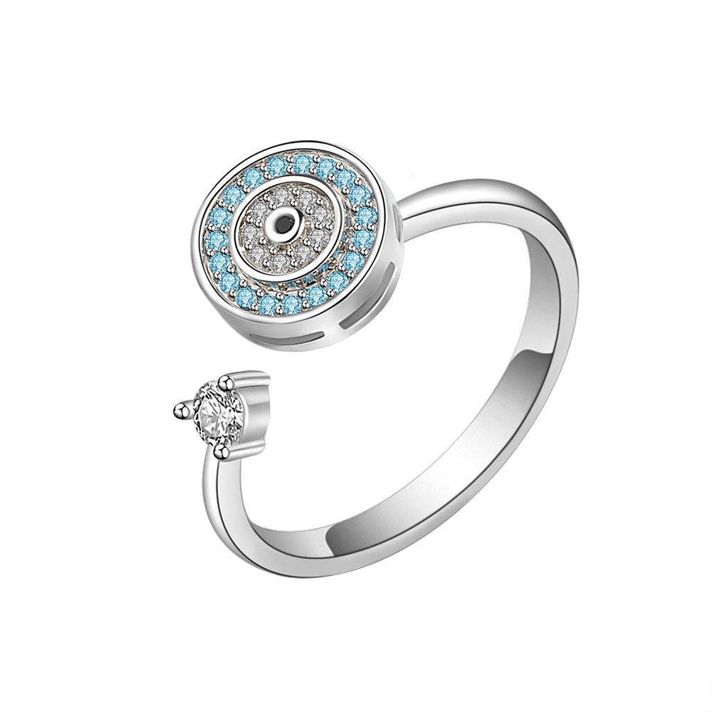 Buycenter S925 Sterling Silver Spinning Ring - Adjustable Geometry Design - Buy Center