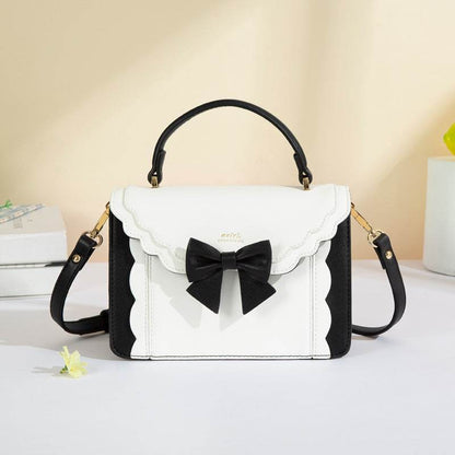 Women's Bow Style Square Bag - Peach Pink & Elegant Colors for 2025 - Buy Center