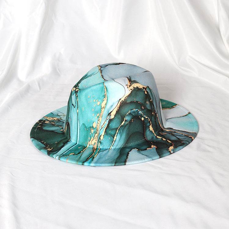Buycenter Gold-Plated Fedora Hat - Double-Sided Color Matching Style - Buy Center