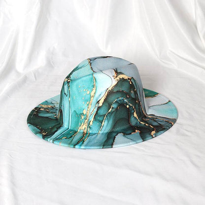 Buycenter Gold-Plated Fedora Hat - Double-Sided Color Matching Style - Buy Center