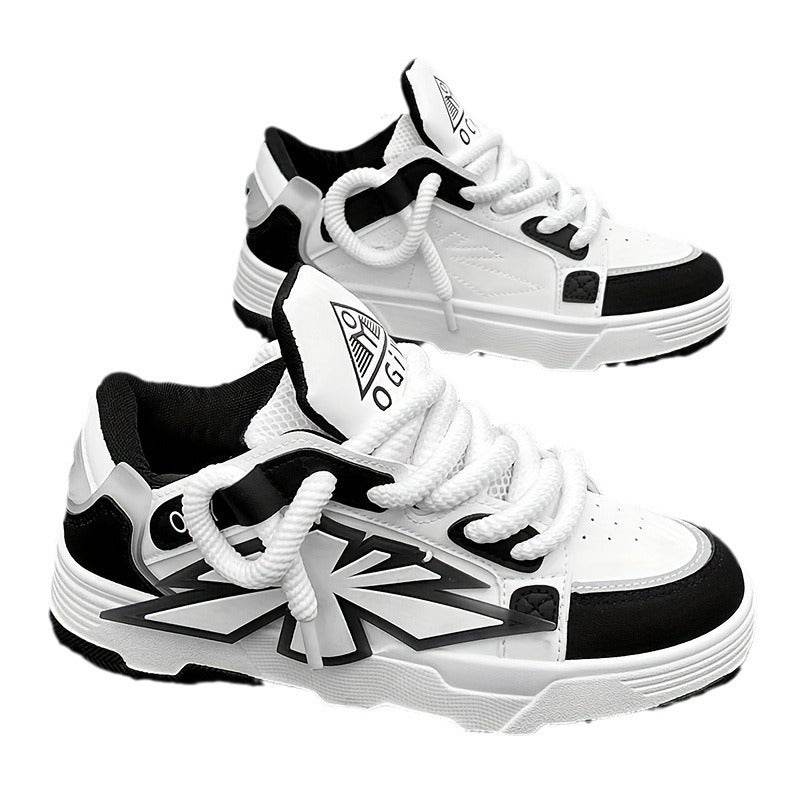 Trendy Men’s Thick Bottom Sneakers - Casual Harajuku Style, Multiple Colors - Buy Center