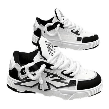 Trendy Men’s Thick Bottom Sneakers - Casual Harajuku Style, Multiple Colors - Buy Center