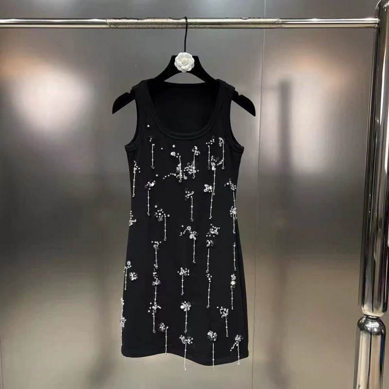 Stylish Sleeveless Gold Beaded Vest for Women - Casual Cotton Elegance - Buy Center