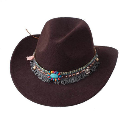 European & American Woolen Cowboy Hat - Stylish Adjustable Fit for All - Buy Center