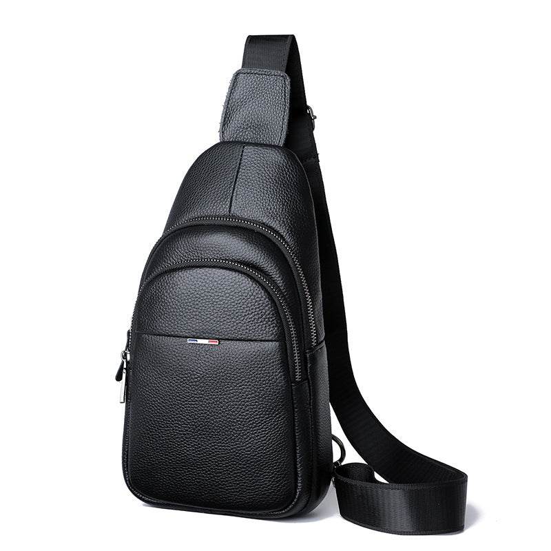 Men's Leather Chest Bag - Casual Crossbody with Large Capacity & Style - Buy Center