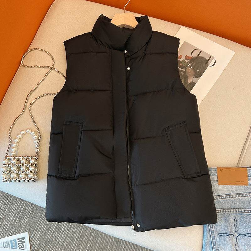 Women's Down Cotton Vest - Trendy Korean Style for Autumn & Winter - Buy Center