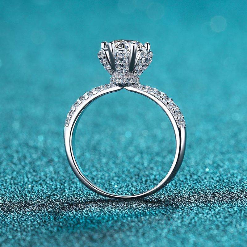 Elegant Women's Sterling Silver Ring - Flower Design, Multiple Sizes Available - Buy Center