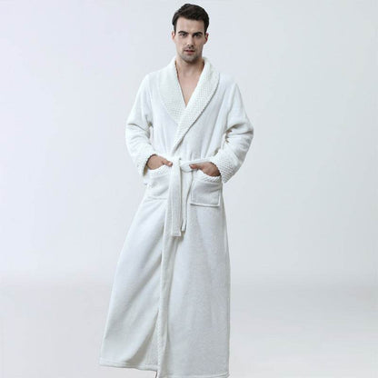Men's Coral Fleece Nightgown - Warm Winter Pajamas & Lounge Wear - Buy Center